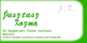 jusztusz kozma business card